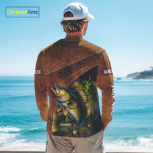 Load image into Gallery viewer, Walleye fishing UV protection custom name fishing shirts, performance shirts for men, women, kid NQS10265
