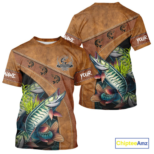 Musky fishing UV protection custom name fishing shirts, performance shirts for men, women, kid NQS10266