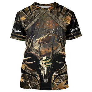 Deer Hunting Skull Camo Reaper Customize Name 3D All Over Printed Shirts Personalized gift NQS721