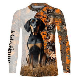 Coonhound dog hunting orange camo Custom Name Full Printing Shirts, best coon hunting dog Hunting Gift NQS4136