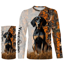 Load image into Gallery viewer, Coonhound dog hunting orange camo Custom Name Full Printing Shirts, best coon hunting dog Hunting Gift NQS4136