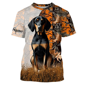 Coonhound dog hunting orange camo Custom Name Full Printing Shirts, best coon hunting dog Hunting Gift NQS4136