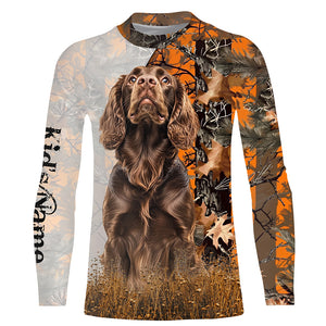 Boykin spaniel dog hunting orange camo Custom Name Full Printing Shirts, Boykin spaniel Hunting Gifts NQS4138