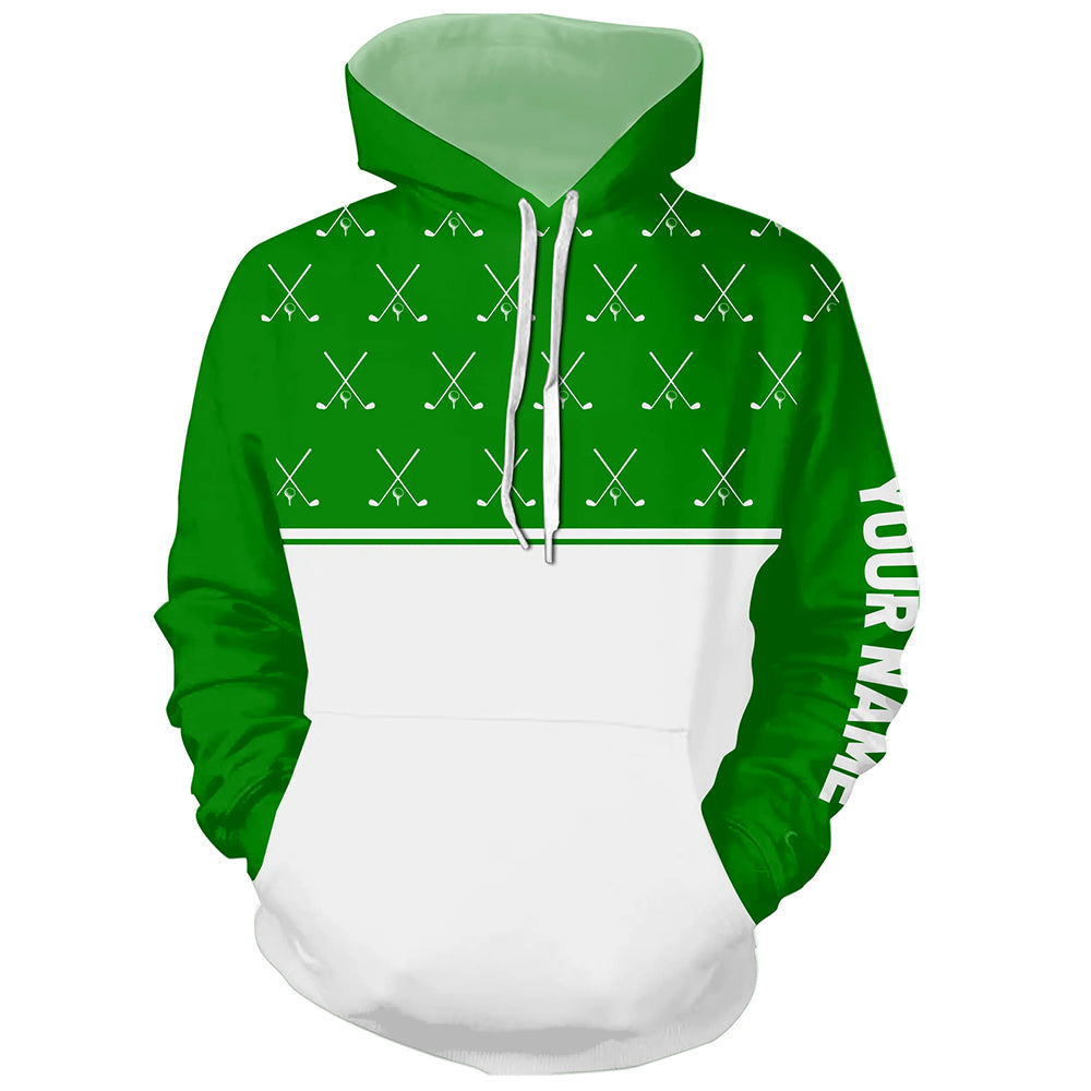 Green and White golf clubs pattern Golf Hoodies custom golf hoodie for men women NQS8729