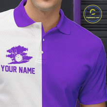 Load image into Gallery viewer, Purple and white Retro Bowling shirts For Men Custom team bowling jerseys gift for Bowlers NQS10145