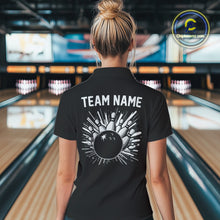 Load image into Gallery viewer, Black and white Retro Bowling shirts For Women Custom team bowling jerseys gift for Bowlers NQS10146