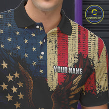 Load image into Gallery viewer, Vintage American Flag Eagle Bowling Shirt For Mens Custom Patriotic Retro Team bowling jerseys NQS10475