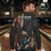 Load image into Gallery viewer, Vintage American Flag Eagle Bowling Shirt For Mens Custom Patriotic Retro Team bowling jerseys NQS10475