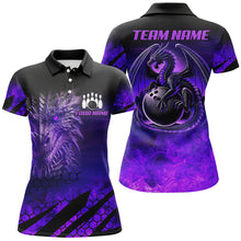 Load image into Gallery viewer, Custom Dragon Flame Bowling Shirts For Women, Dragon Fire Bowling Team Shirts NQS8499