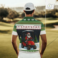 Load image into Gallery viewer, Funny Santa golf ugly Christmas pattern Golf polo shirts for men custom gifts for the golfer NQS11078