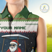 Load image into Gallery viewer, Funny Santa golf ugly Christmas pattern sleeveless Golf polo shirt custom gifts for the golfer NQS11078