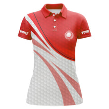 Load image into Gallery viewer, Red and white Women Golf Polo Shirts Custom ladies red golf polo golfer gifts NQS9208