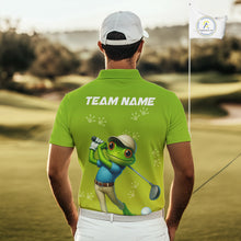 Load image into Gallery viewer, Funny Frog Golf polo shirt for men Custom Green mens golf top, personalized golf gifts NQS11280