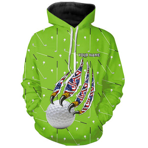 Green camo golf ball American Flag Eagle claw Golf Hoodies custom patriotic golf hoodie NQS8987