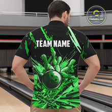 Load image into Gallery viewer, Green bowling jerseys Bowling Polo, 1/4 Zip Shirt for Men Custom Bowling Team shirts for bowlers NQS11084