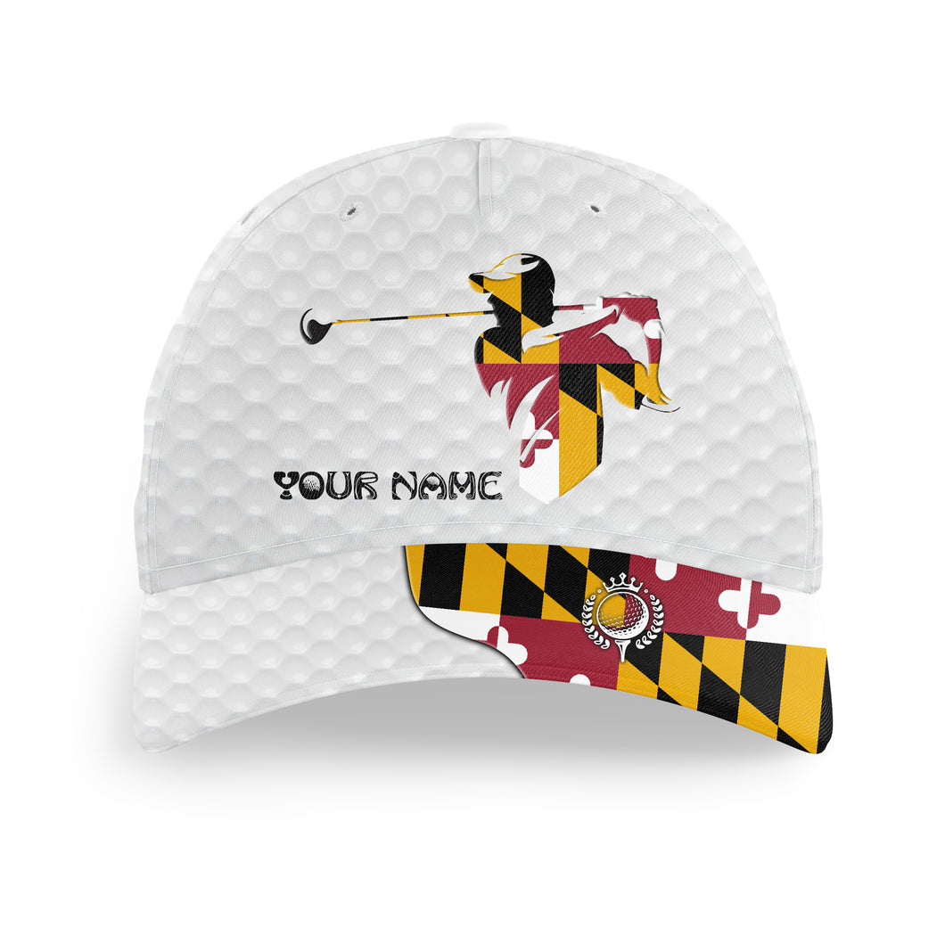 Golfer hat custom name Maryland flag golf hats patriot golf white Unisex Baseball mens golf hats NQS7161