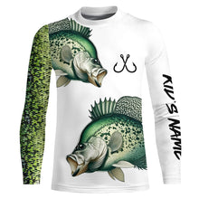 Load image into Gallery viewer, Crappie Fishing green scales Custom long sleeve Fishing Shirts, personalized Fishing jerseys NQS4982