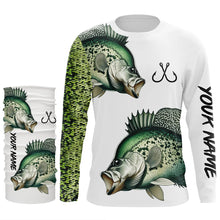 Load image into Gallery viewer, Crappie Fishing green scales Custom long sleeve Fishing Shirts, personalized Fishing jerseys NQS4982