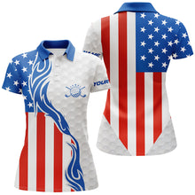 Load image into Gallery viewer, Red, white, and blue American flag Women golf polo shirts custom patriotic golf shirts for women NQS5505