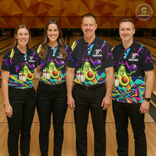 Load image into Gallery viewer, Colorful bowling jerseys funny avocado Bowling Shirts for Men Custom Bowling Team shirts for bowlers NQS11520
