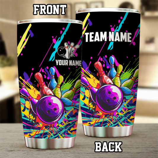 1PC Colorful bowling Custom Stainless Steel Tumbler Cup, personalized Team bowling gifts for bowlers NQS9886