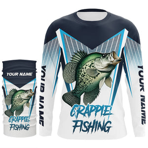 Personalized Crappie fishing 3D All Over Printed Long Sleeve Shirts, Crappie Tournament Fishing Jersey NQS7666