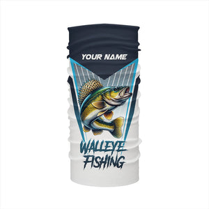 Personalized Walleye fishing Tournament Long Sleeve Fishing Shirts, Walleye Fishing Jersey | Blue NQS9225