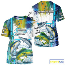 Load image into Gallery viewer, Mahi Mahi, Wahoo, Tuna slam fishing scales custom fishing team jerseys, Offshore fishing apparel NQS9997