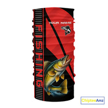 Load image into Gallery viewer, Black and red Walleye Fishing Custom UV protection Long sleeve fishing shirts For Men, Women NQS10161