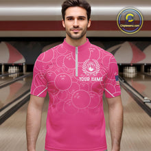 Load image into Gallery viewer, Pink bowling camo Mens bowling shirts Custom American flag patriotic bowling team league jerseys NQS10714