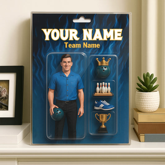 Custom Face and Name toy box Bowling Acrylic Plaque, gift for team men bowlers NQS10103