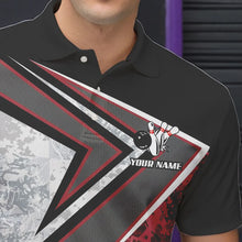 Load image into Gallery viewer, Funny Bowling ball and Pins Mens bowling shirt Custom Camo Bowling Team Jersey, gift for Bowler | Red NQS9604