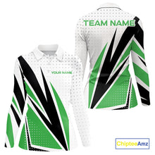 Load image into Gallery viewer, Black, White and Green Golf polo shirts For Women custom ladies golf top, unique golf gift NQS10010