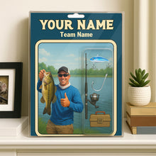 Load image into Gallery viewer, Bass Fisherman Toy box Acrylic Plaque Custom Name and Face, Personalized Bass Fishing Gifts NQS10110