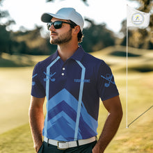 Load image into Gallery viewer, Golf polo shirts For Mens custom team mens golf top, unique golf gifts | Blue NQS10015