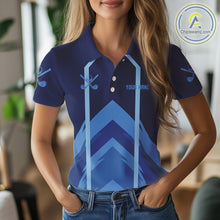 Load image into Gallery viewer, Golf polo shirts For Women custom team ladies golf top, unique golf gifts | Blue NQS10015