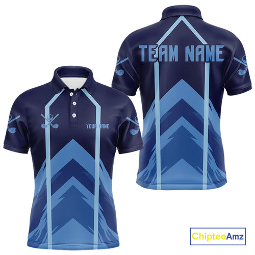 Golf polo shirts For Mens custom team mens golf top, unique golf gifts | Blue NQS10015