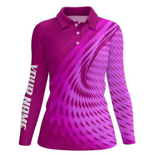 Womens golf polo shirts custom pink pattern sport female golf attire, personalized golf gifts NQS8121