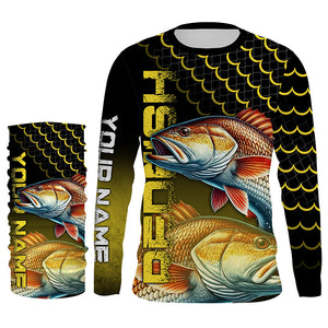 Redfish puppy drum fishing custom Performance Long Sleeve UV protection shirt NQS1040