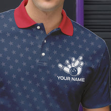 Load image into Gallery viewer, Men&#39;s bowling Polo, Quarter Zip shirts Custom name Texas flag vintage Bowling Team Bowlers Jerseys NQS9768