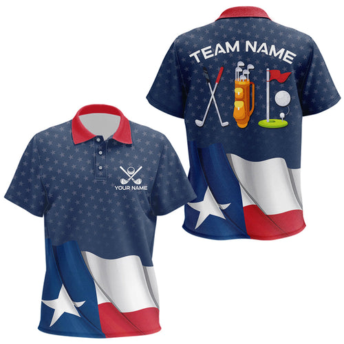 Texas Flag Golf Polo Shirts For Kid Custom Team Name Kid golf tops, patriotic golf gifts NQS9769