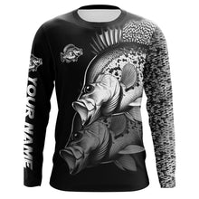 Load image into Gallery viewer, Black Crappie performance Fishing Shirts Custom Crappie Fishing Long Sleeve Tournament Fishing Shirts NQS7678