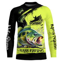 Load image into Gallery viewer, Largemouth Bass fishing Custom Name performance long sleeve fishing shirts uv protection bass jerseys NQS3664