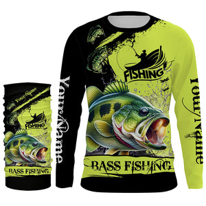 Largemouth Bass fishing Custom Name performance long sleeve fishing shirts uv protection bass jerseys NQS3664