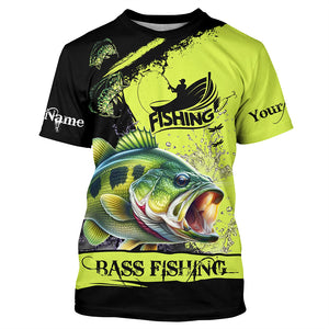 Largemouth Bass fishing Custom Name performance long sleeve fishing shirts uv protection bass jerseys NQS3664