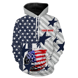 Red, white and blue American Flag Golf Hoodies Custom patriotic golf attire NQS8562