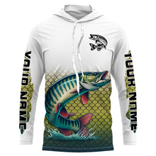 Load image into Gallery viewer, Musky Fishing jerseys, muskie scales Custom UV protection Long Sleeve performance Fishing Shirts NQS6014