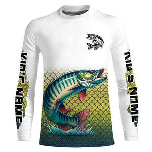 Musky Fishing jerseys, muskie scales Custom UV protection Long Sleeve performance Fishing Shirts NQS6014