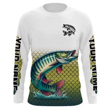 Load image into Gallery viewer, Musky Fishing jerseys, muskie scales Custom UV protection Long Sleeve performance Fishing Shirts NQS6014