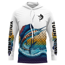 Load image into Gallery viewer, Sailfish Fishing jerseys, Sailfish scales Custom UV protection Long Sleeve Performance Fishing Shirts NQS6015